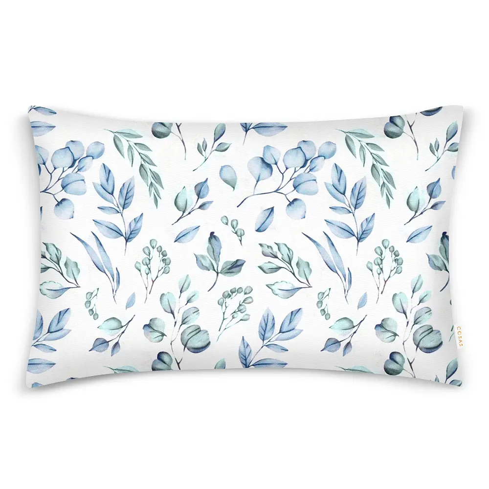 Комплект постільної білизни Cosas євро з простирадлом на резинці STEPPE FLOWERS CS3 200 x 220 см (FoliageBlueMint_El-109Meditative_200) - фото 4