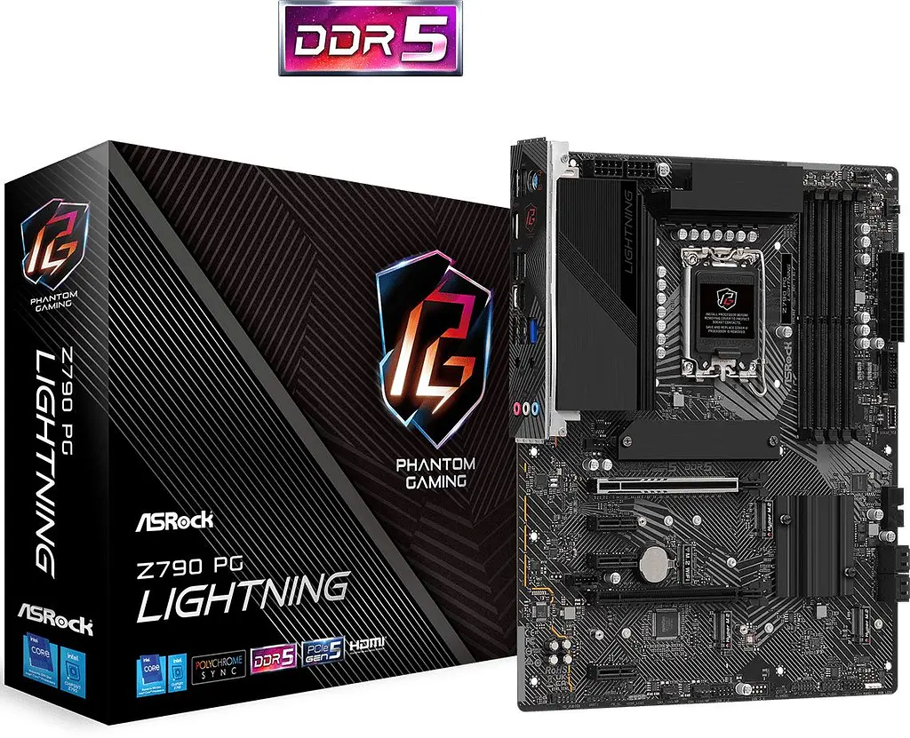 AsRock Z790 PG LIGHTNING (1700/Z790, 4*DDR5, 2*PCIex16, HDMI/eDP, 4xSATA, 4xM.2, 2.5Glan, 7.1ch, ATX (Z790 PG LIGHTNING) - фото 2