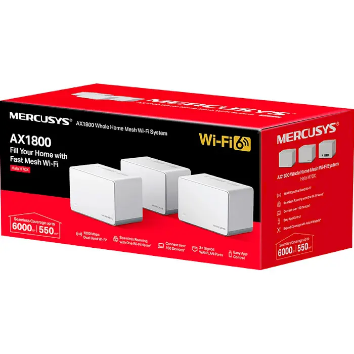 Маршрутизатор Mercusys Halo H70X 3-pack - фото 3