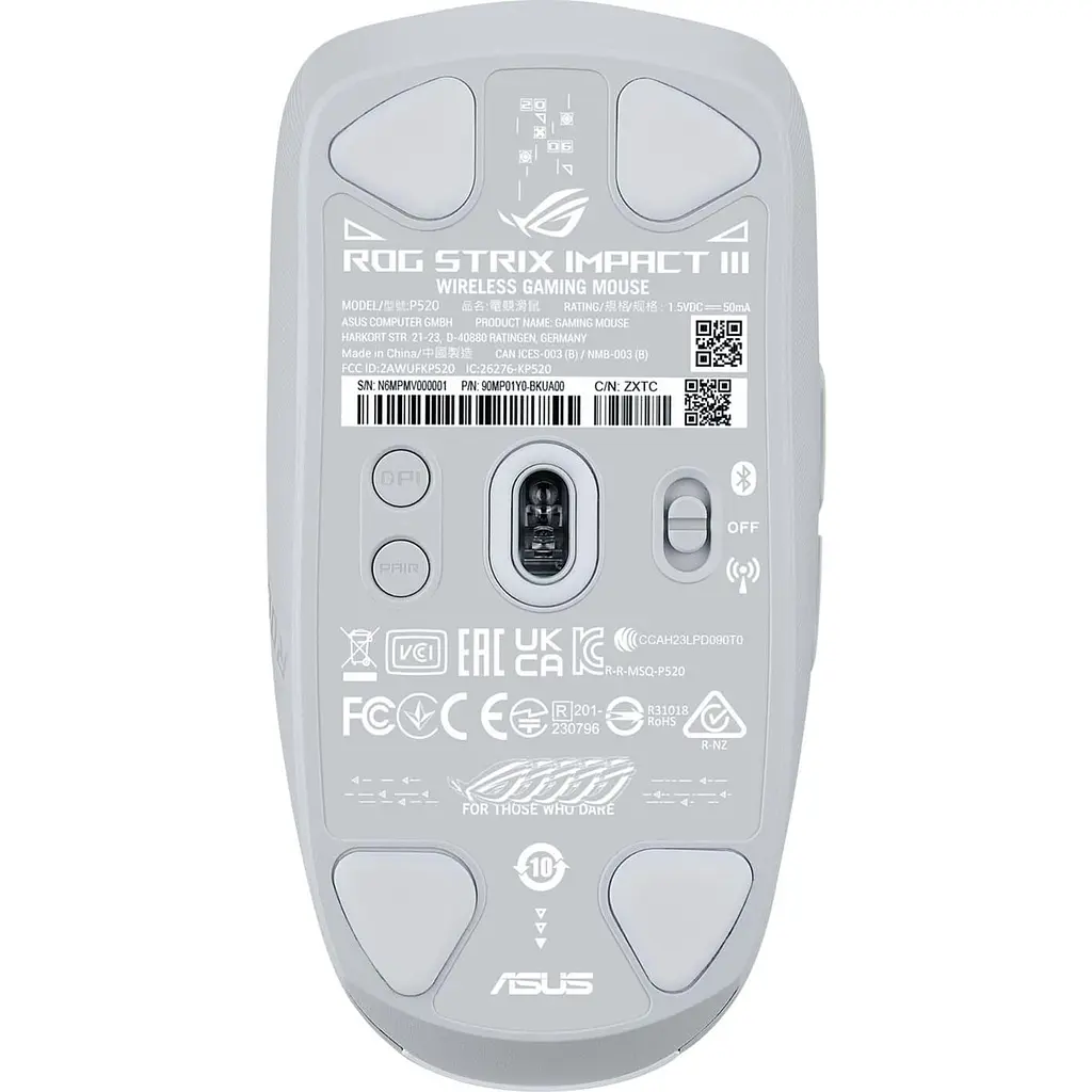 Мышь ASUS ROG Strix Impact III Wireless White (90MP03D0-BMUA10) - фото 3