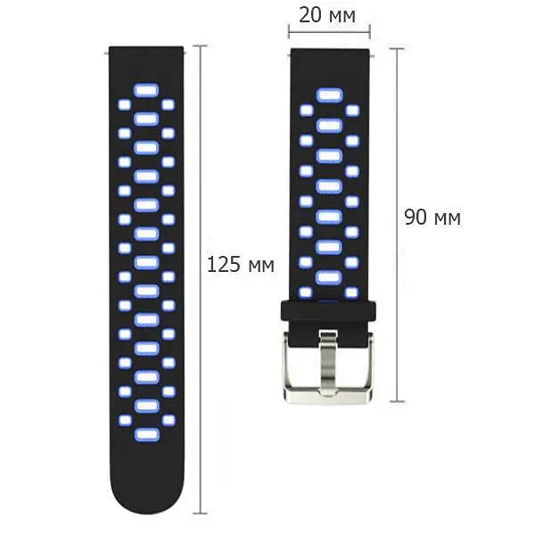 Спортивный ремешок Primo Perfor Classic для часов Samsung Sport Gear SM-R600 Black Blue - фото 5