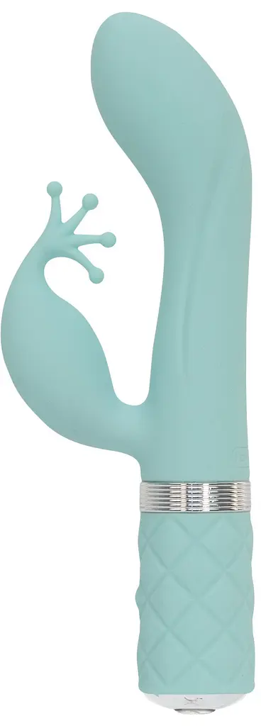 Вібратор-кролик Pillow Talk Kinky Teal Розкішний із кристалом Сваровскі, 21 см блакитний