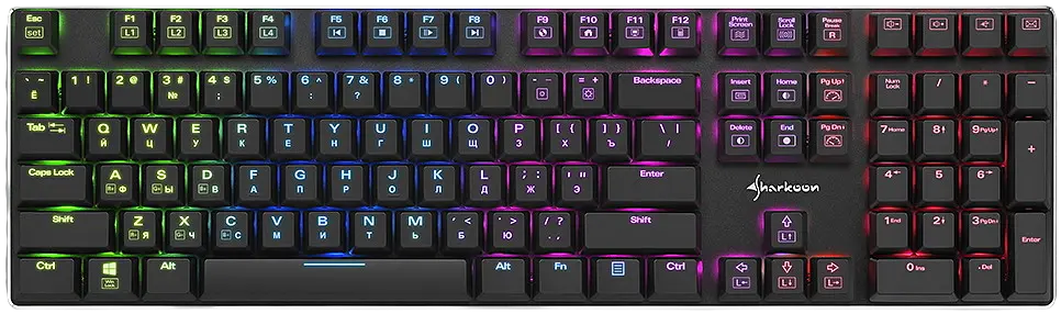 Клавiатура Sharkoon Pure Writer Red Switch RGB Black (SPW-RS-B) - фото 4