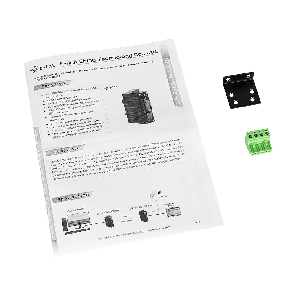 Медіаконвертер E-LINK LNK-IMCRS1100-SFP RS232/RS485/RS422 (73-00156) - фото 12