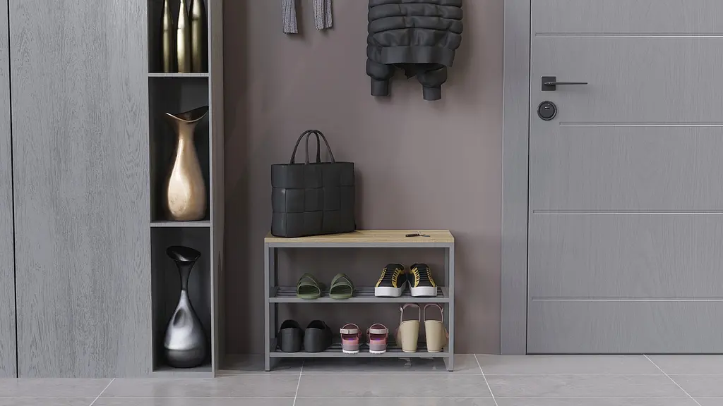 Банкетка универсальная Ferrum-decor Слайм 45x63x26 серый ДСП Дуб Сонома 16мм (FRD-104082) - фото 6