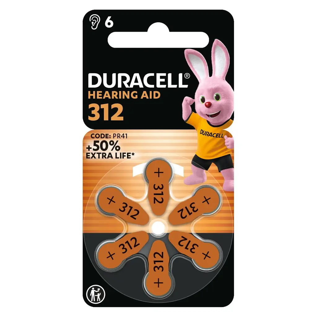 Батарейка Duracell для слухових апаратів розмір 312, 6 шт. в упаковці (5007516/5011449) - фото 2