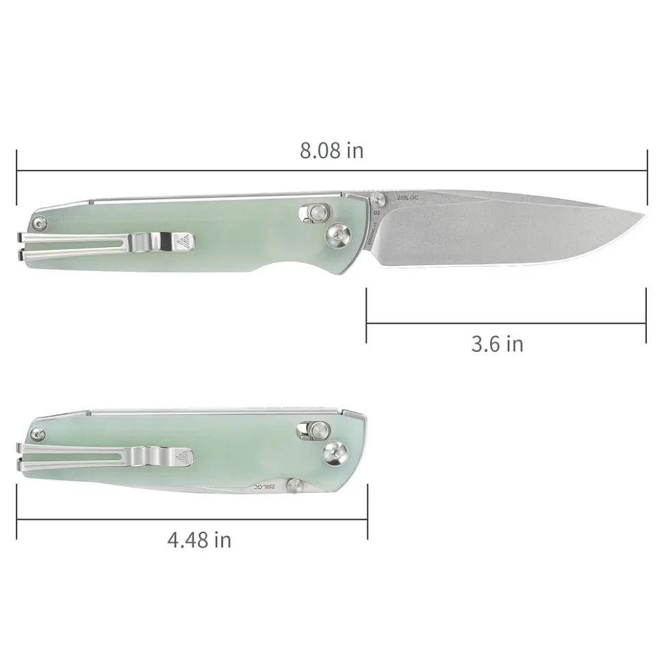 Ніж складаний туристичний SRM Terrier 258L-GC (9.3 см) D2 / G10 біло-зелений - фото 12