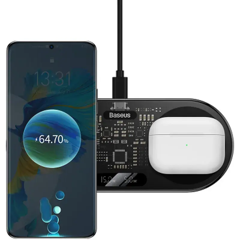 Зарядний пристрій Baseus 20W Digital LED Display (WXSX010101) - фото 4