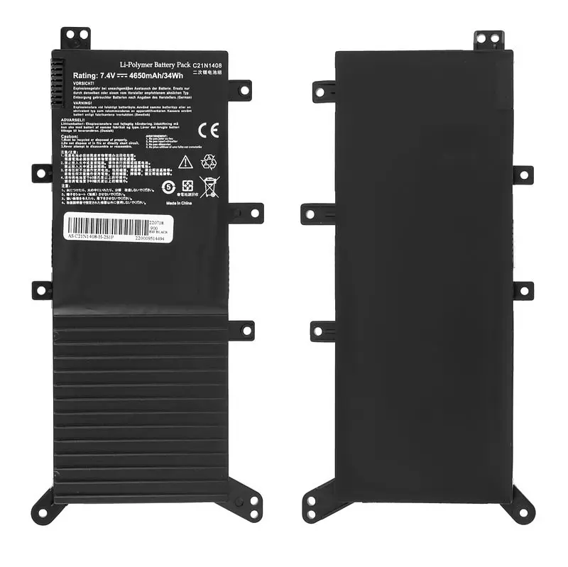Батарея для ноутбука Asus C21N1408 (VivoBook: V555L MX555) 7.4V 4650mAh 34Wh Чорний - фото 2