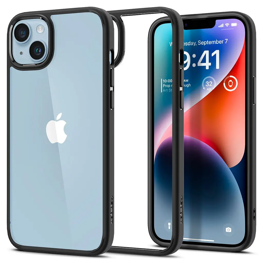 Чохол оригінальний протиударний Spigen Ultra Hybrid Crystal для iPhone 14 Plus/15 Plus (6.7") Matte Black - фото 4