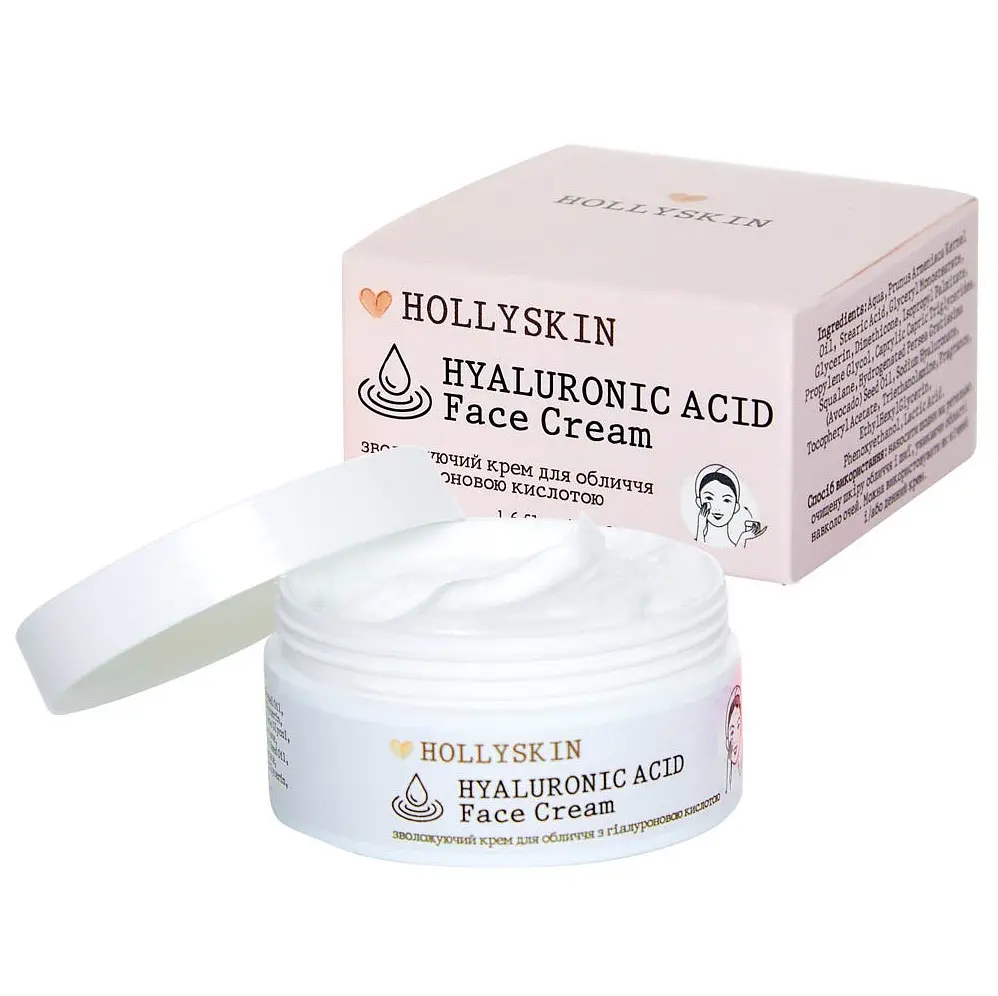 Зволожувальний крем для обличчя Hollyskin Hyaluronic Acid Face Cream з гіалуроновою кислотою, 50 мл - фото 2