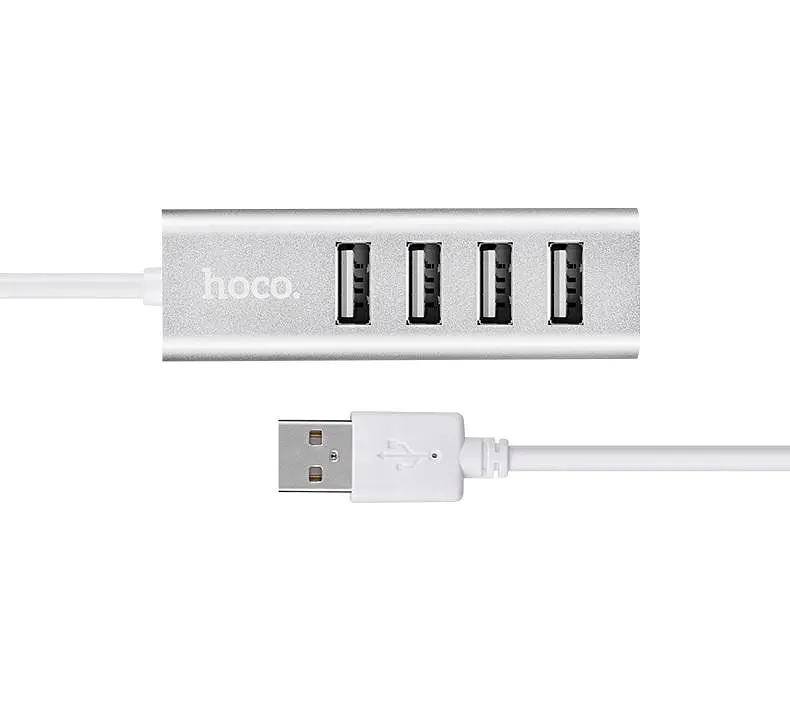 USB-Хаб Hoco HB1 4USB Line machine Silver (6957531038146) - фото 3