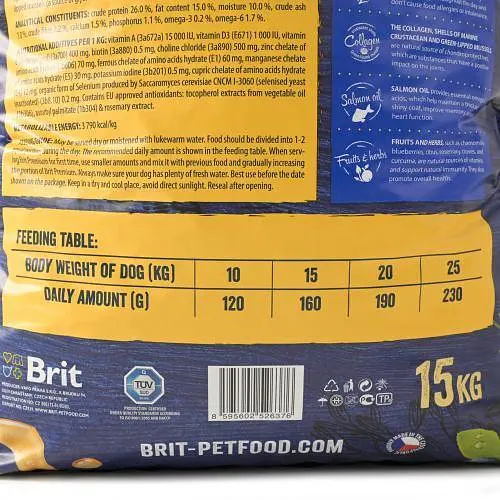 Сухий корм Brit Premium Dog Adult M для дорослих собак середніх порід, з куркою, 15 кг - фото 4