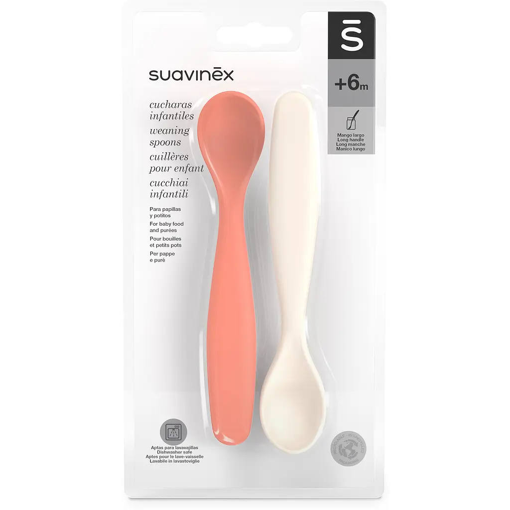 Набір ложок Suavinex Go natural 2 шт. червоно-бежевий (308049) - фото 3