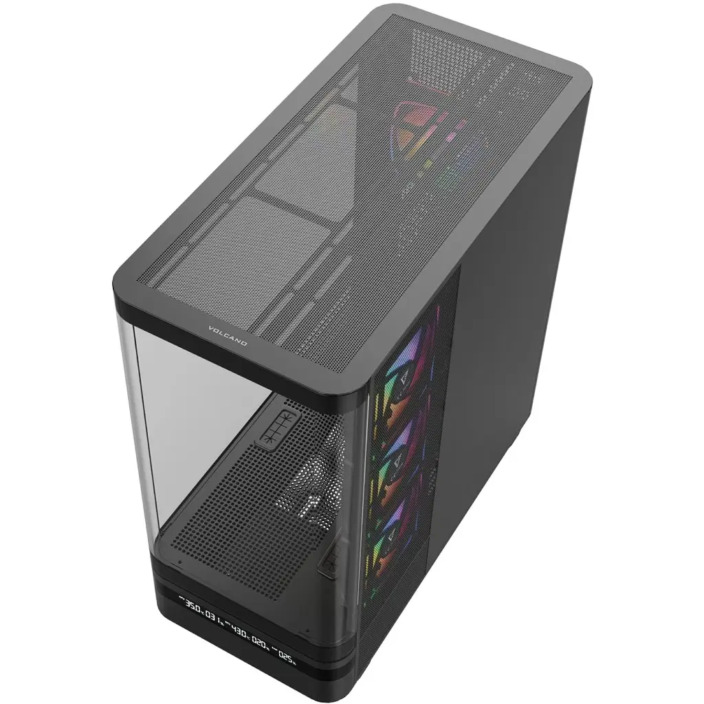 Корпус Modecom VOLCANO AQ200 ARGB MIDI FRONT LCD, 4x120 мм fans BLACK без БЖ ATX (MC-A-AQ200-4FA-B) - фото 5
