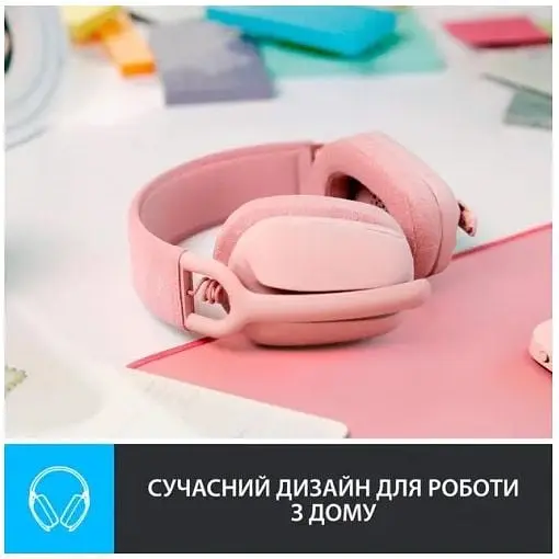 Наушники беспроводные Logitech Zone Vibe 100 Wireless розовые (981-001224) - фото 4