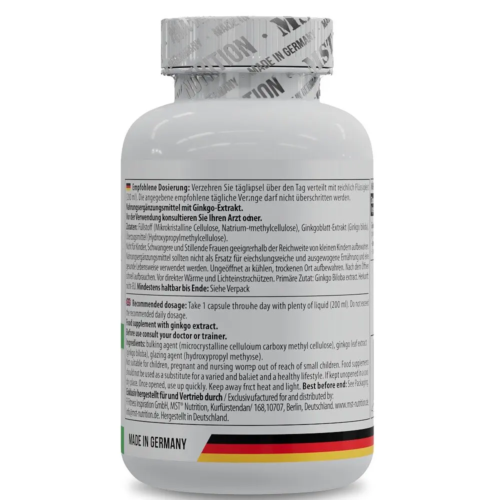 Екстракт гінкго білоба MST Nutrition Ginkgo Biloba, 120 капсул для підтримки пам'яті, мозку та кровообігу - фото 3