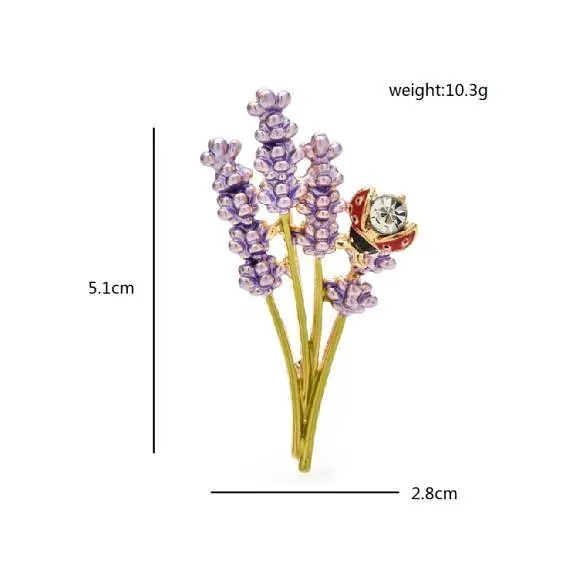 Брошь Лаванда и жук сиреневая - фото 2