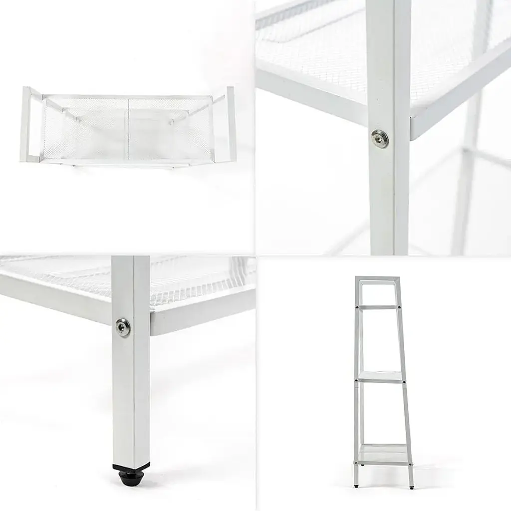 Стелаж-етажерка Wall Sticker SW-00002103 триярусний з металу 60х33х110 см білий - фото 3