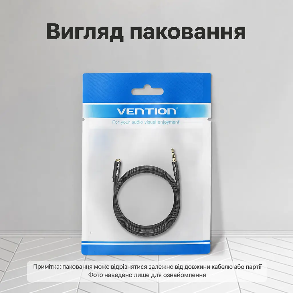 Аудиоудлинитель Vention 10 м 3,5 мм TRRS штекер на гнездо с поддержкой микрофона гарнитуры через совместимое комбинированное гнездо с сохранением управления кнопками совместимой гарнитуры в хлопковой оплётке с позолоченными контактами чёрный (BHCBL) - фото 13
