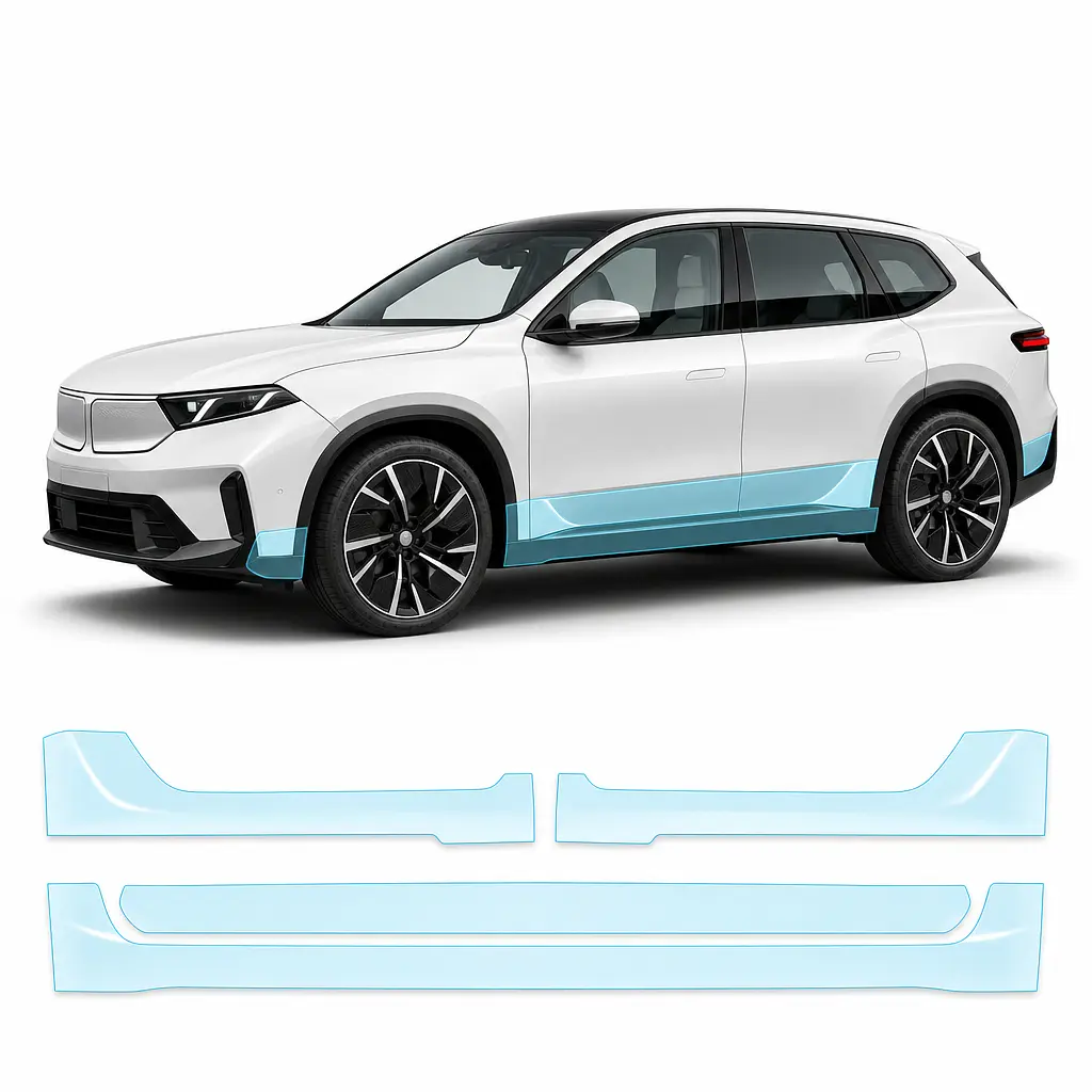 Антигравійна захисна бронеплівка за лекалами для BMW iX3 NA5 2025- нижня зона кузова та пороги