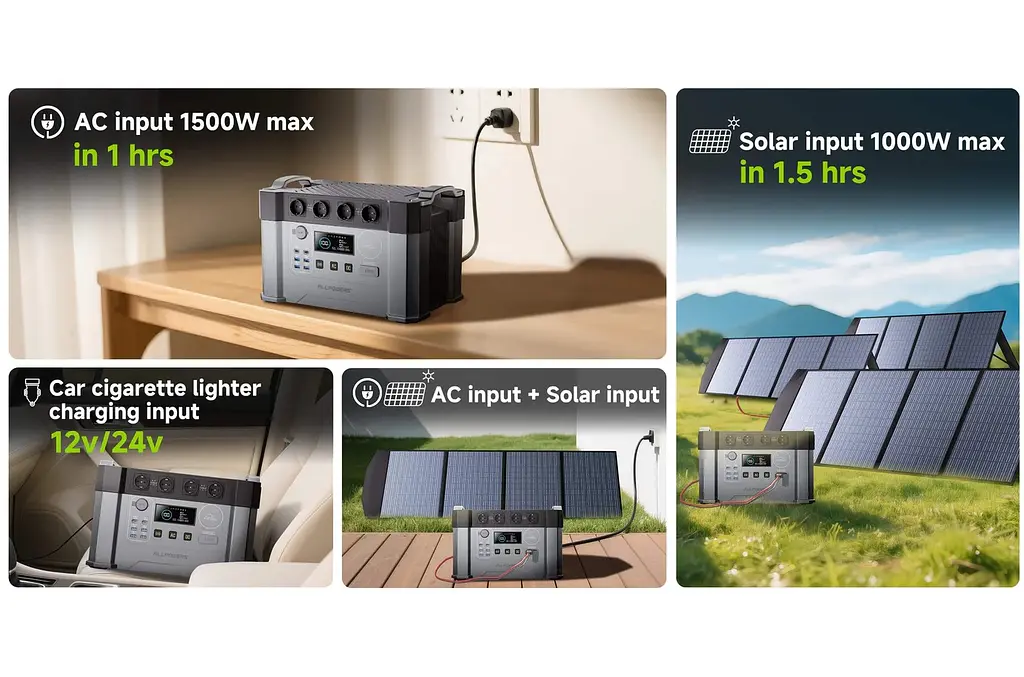 Портативна зарядна станція ALLPOWERS S2000Pro 2400W, 1451Wh LiFePO4, APP Control, Wi-Fi, Bluetooth, MPPT 650w Max - фото 7