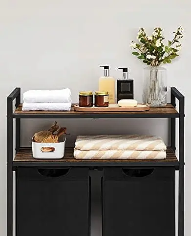 Кошик для білизни Leobert Costway 92 л з 2 полицями в стилі Loft - фото 4