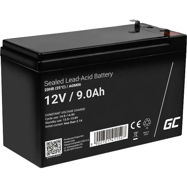 Акумуляторна батарея Зелений Cell 12V, 9.0A - фото 2