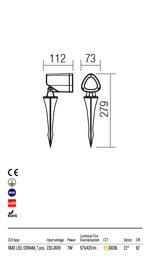 Ландшафтный светильник FELIX PR LED 7W IP65 DG 3000K (5.1.2) Redo 9041 - фото 4