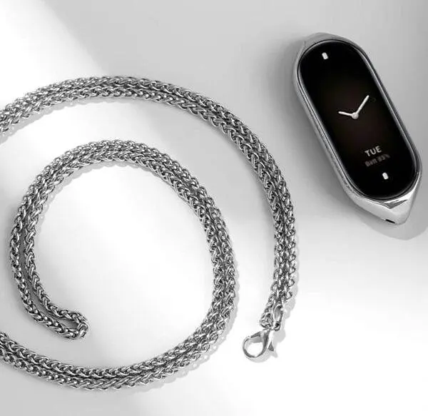 Цепочка для фитнес-браслета Xiaomi Smart Band 8 металлическая с крепежом серебристый - фото 4