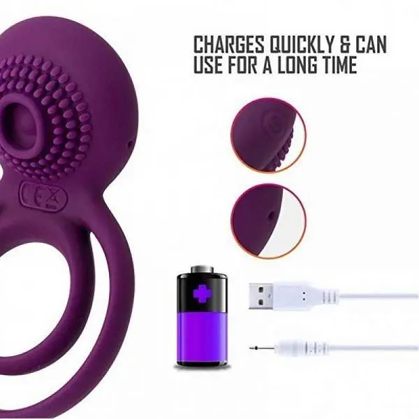 Подвійне віброкільце Svakom Tammy Vibrating Ring Violet, 8х2.8 см (фіолетовий) - фото 5