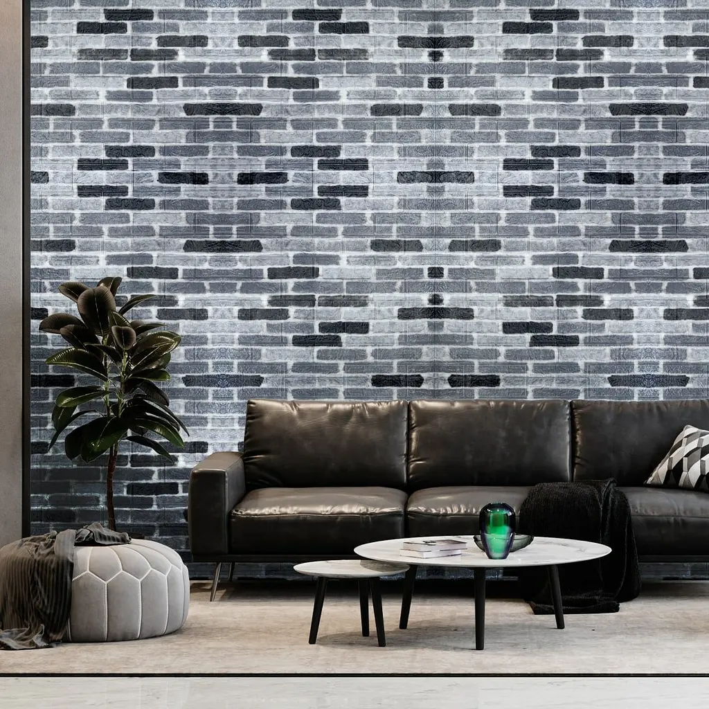 Самоклейка декоративна 3D панель 3D Loft під сіру катеринославську цеглу 700x770x3мм (342-3) - фото 4