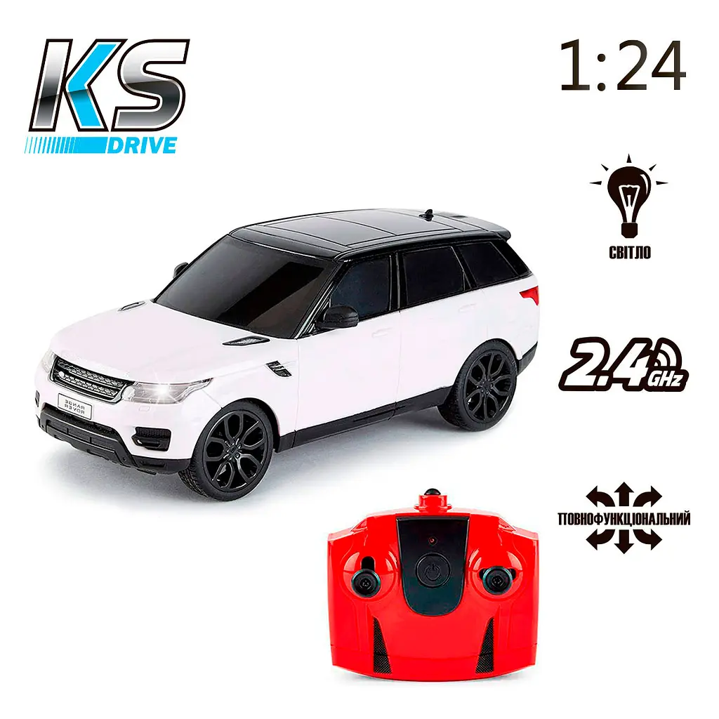 Автомобіль KS Drive на р/к Land Rover Range Rover Sport 1:24, 2.4Ghz білий (124GRRW) - фото 6