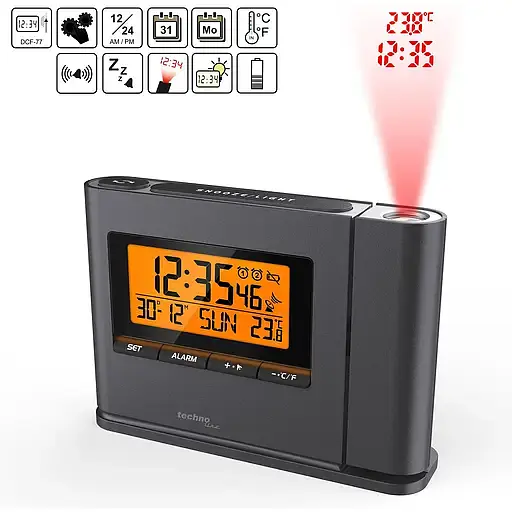 Годинник проекційний Technoline WT519 Anthracite (WT519) - фото 3
