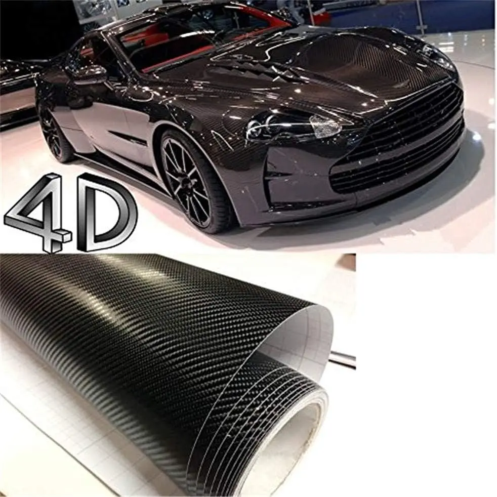 Карбонова плівка 4D з мікроканалами 1.52 Метра х 10 см Глянець Чорний (CL-4DCF-01) - фото 3