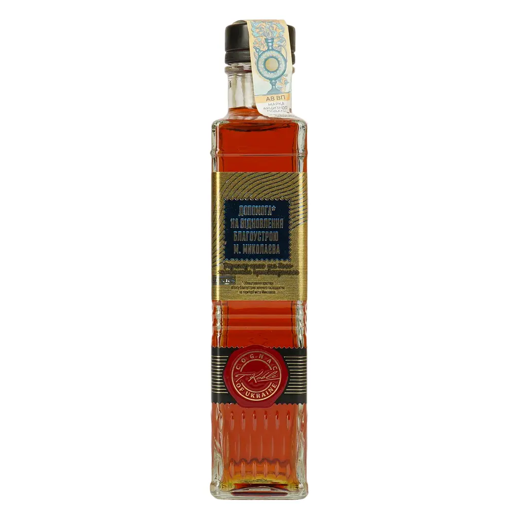 Коньяк Украины Koblevo Николаев Непокоренный VSOP 4 звезды 40% 0.5 л - фото 4