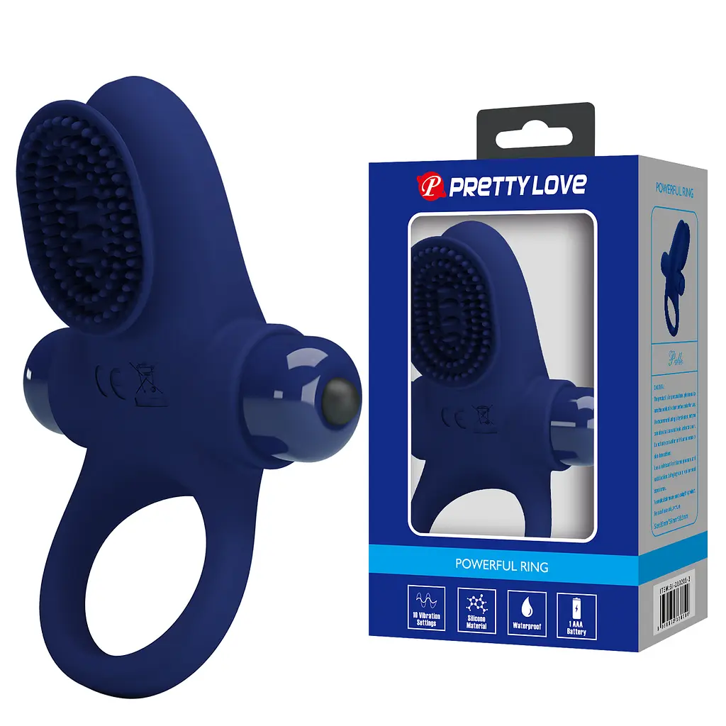 Ерекційне кільце Pretty Love Powerful Ring Vibro Stimulator II Blue