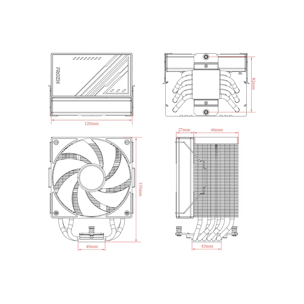 Кулер до процесора ID-Cooling Frozn A610 ARGB (FROZN A610 ARGB) - фото 7