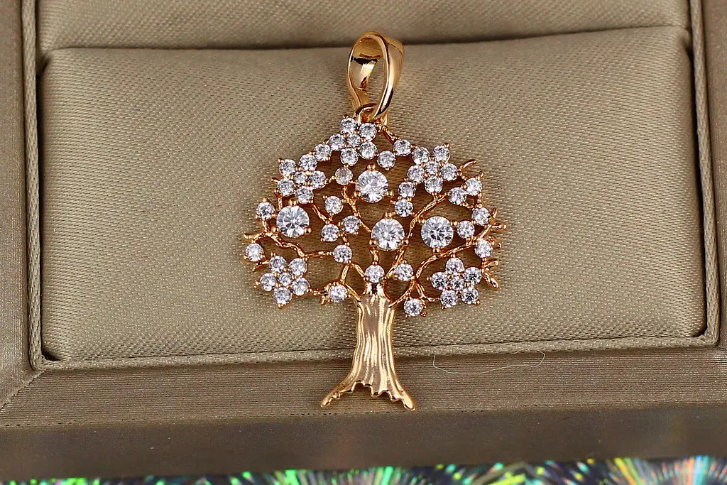 Кулон Xuping Jewelry дерево у цвіті 2.3 см золотистий