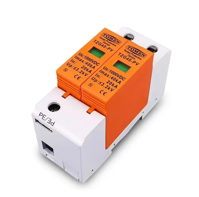 Пристрій захисту від імпульсних перенапруг DC TOMZN TZG40-PV 2P 20–40kA 1000V обмежувач перенапруги 2х полюсний (19637) - фото 2