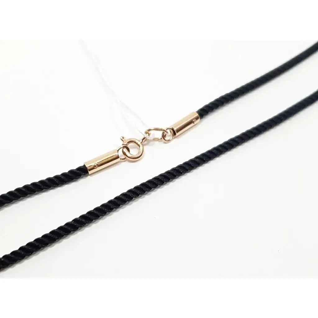 Ювелирный шелковый шнурок Tango с золотыми вставками. 950103 40 - фото 2