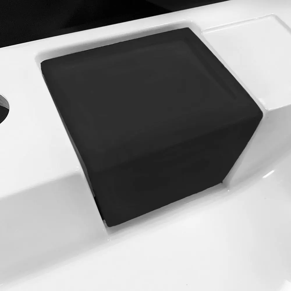 Умивальник на пральну машину без переливу Adamant Washer New Black-White Glossy штучний камінь 59,5 см - фото 3