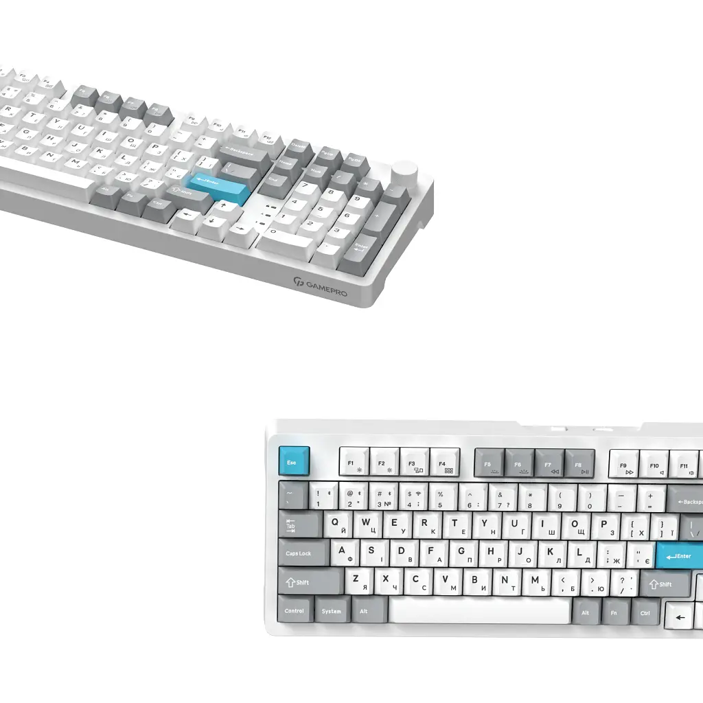 Клавіатура GamePro Asgard Drakkar Keychron Super Red Switch Wireless/Bluetooth/USB UA White (MK305WH) - фото 4