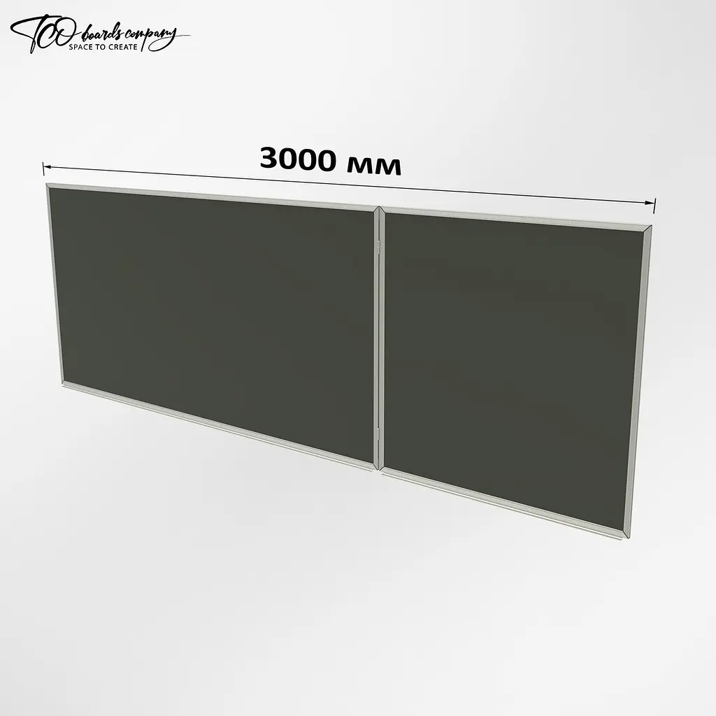 Дошка ТСО шкільна крейдяно-маркерна 3-поверхнева 3000х1000 мм (Графіт/білий) - фото 2