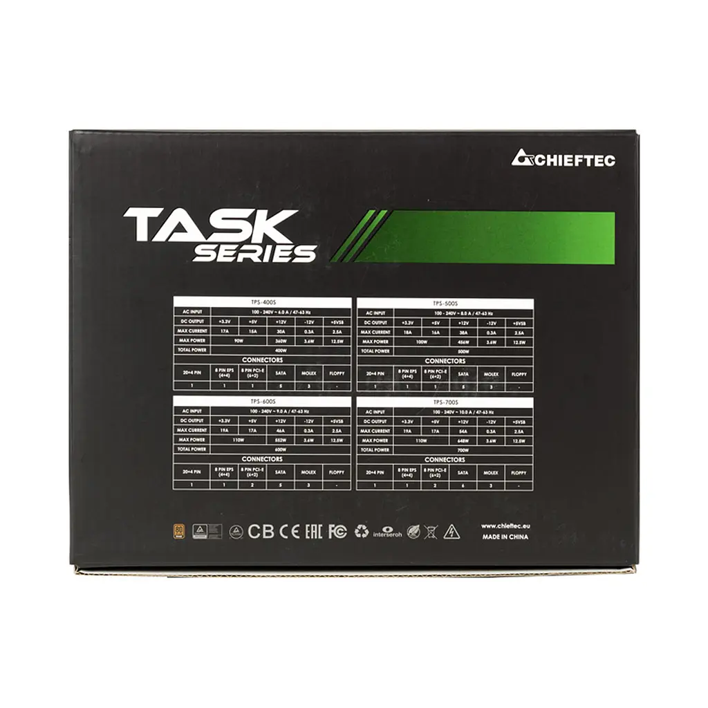 БЖ 700W Chieftec TASK TPS-700S, 120 мм, 80+ Bronze Retail Box - фото 6