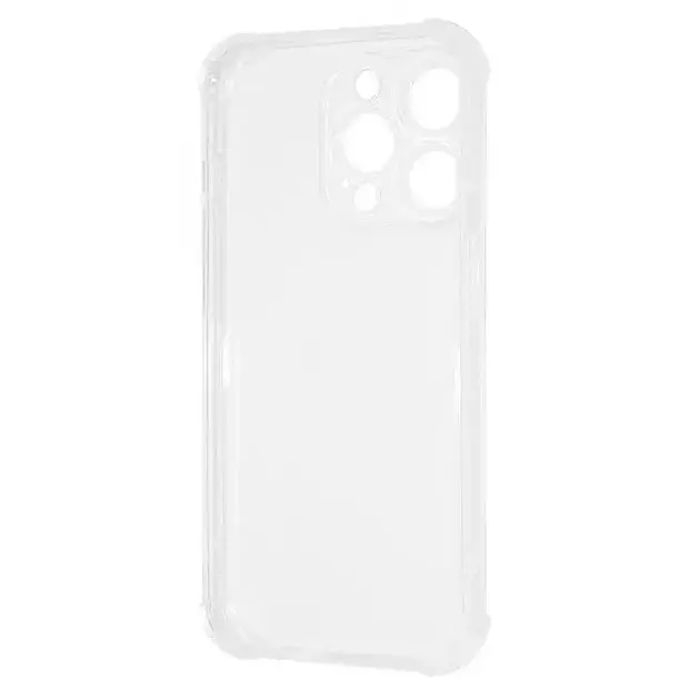 Силіконовий протиударний чохол Case панель Case + скло 9Н на Iphone 14 Pro Max із захистом камери прозорий (414143) - фото 7