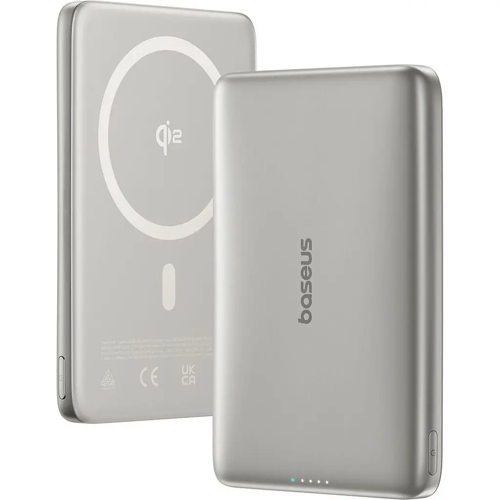 Внешний аккумулятор Baseus PicoGo Ultra Slim Qi2 10000mAh 27W Silver (E0027203) [152273] - фото 2