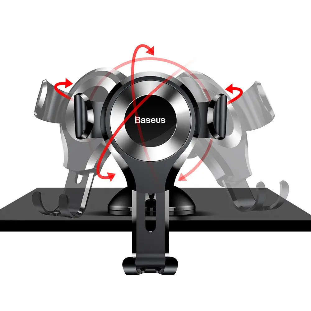 Держатель в машину Baseus Osculum Type Gravity Car Mount black (21743 black) - фото 6