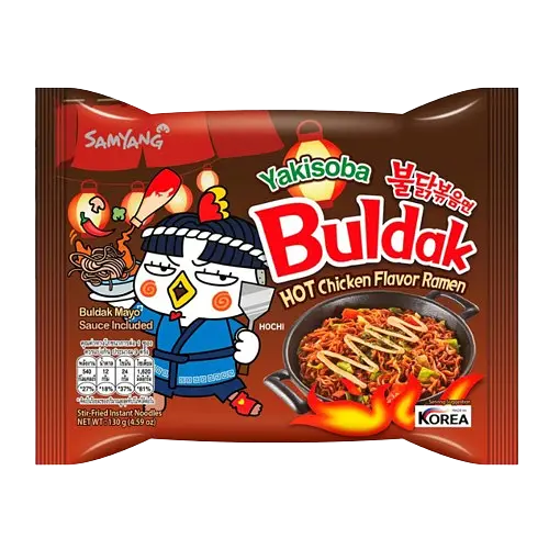 Локшина швидкого приготування Samyang Buldak Hot Chicken Flavor Ramen Noodles Yakisoba, 130г