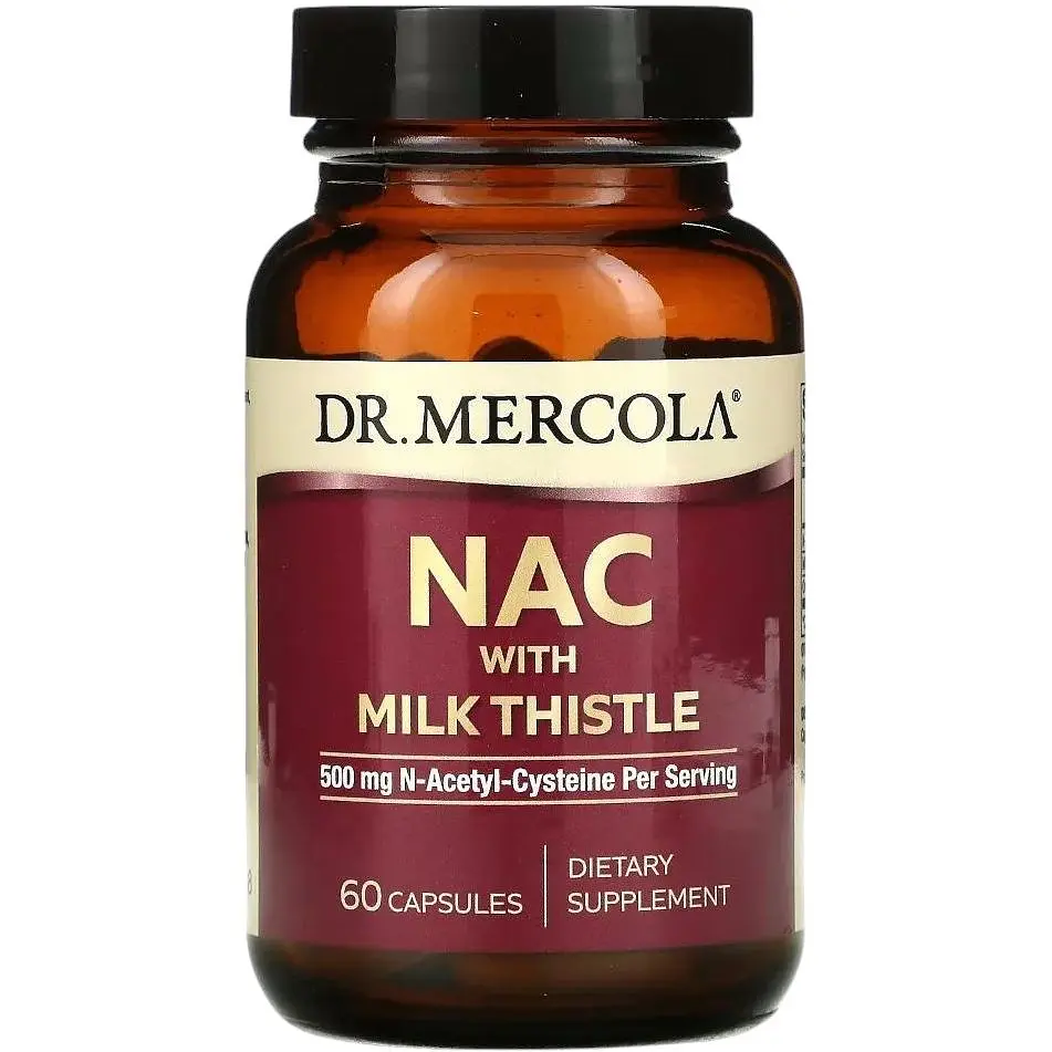 Аминокислота Dr. Mercola NAC with Milk Thistle, 60 капсул - фото 1
